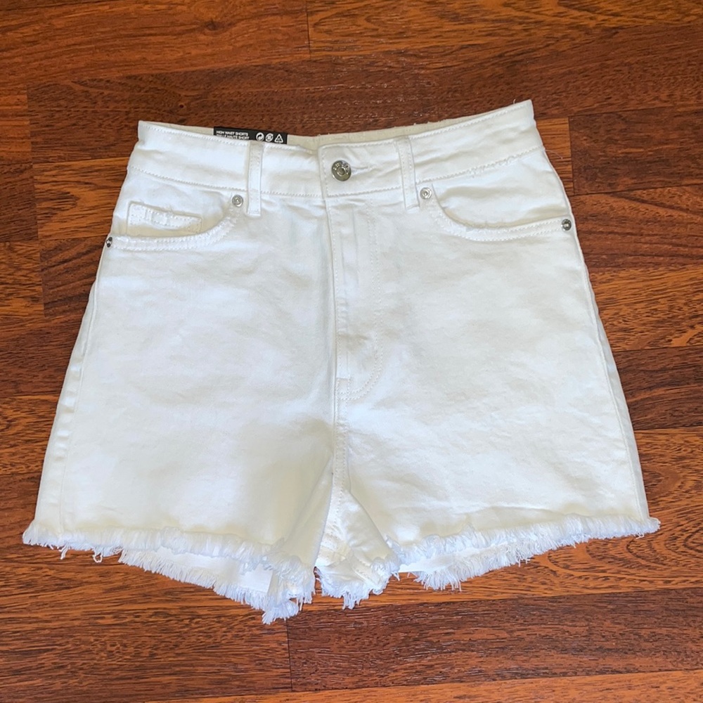White Jean Shorts